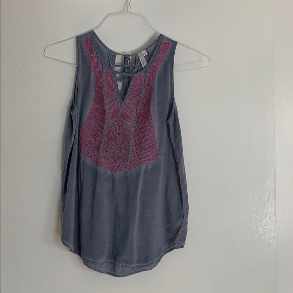 Embroidered tank